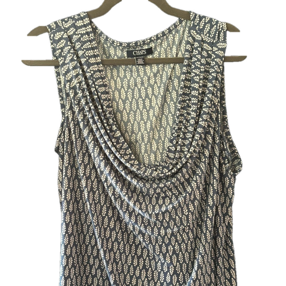 Nice knit sleeveless top with draped neck Chaps. 2x